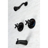 Vintage Twin Handles Tub Shower Faucet Pressure Balanced With 1.8 GPM Showerhead Flow