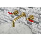 Kaiser Two Handle 3-hole Wall Mount Bathroom Sink Faucet