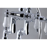 Vintage Clawfoot Tub Faucet With Procelain Lever Handle