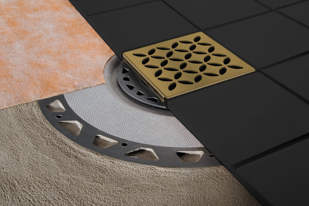 Kerdi-Drain Grate Kit 4 inch Brushed Nickel