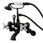 Vintage Wall Mount Clawfoot Tub Faucet with Hand Shower In 9.75" Spout Reach