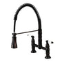Heritage Two-Handle Traditional Deck-Mount Pull-Down Sprayer Kitchen Faucet