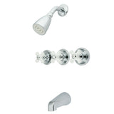 Three Handle Combination Tub & Shower Diverter Faucet
