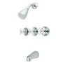 Three Handle Combination Tub & Shower Diverter Faucet