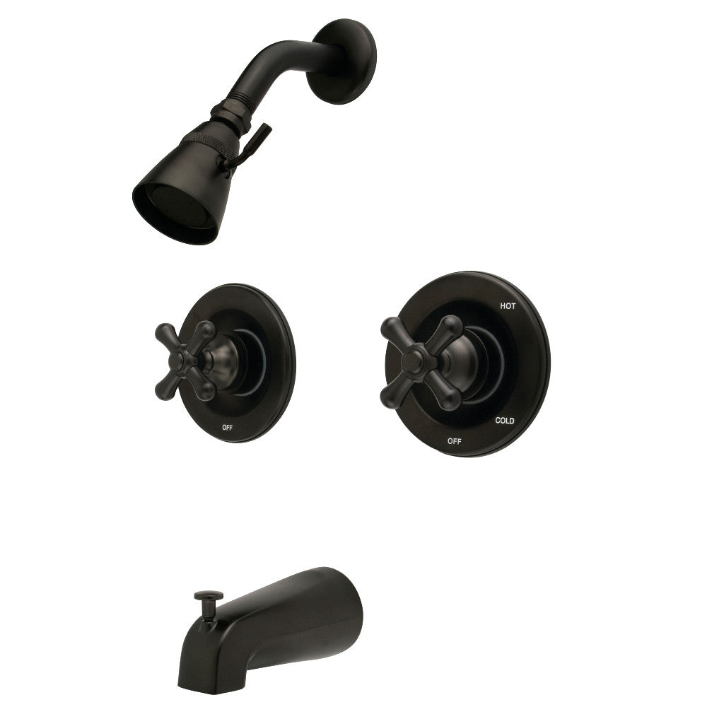 Vintage Twin Handles Tub Shower Faucet Pressure Balanced With 1.8 GPM Showerhead Flow