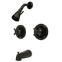 Vintage Twin Handles Tub Shower Faucet Pressure Balanced With 1.8 GPM Showerhead Flow
