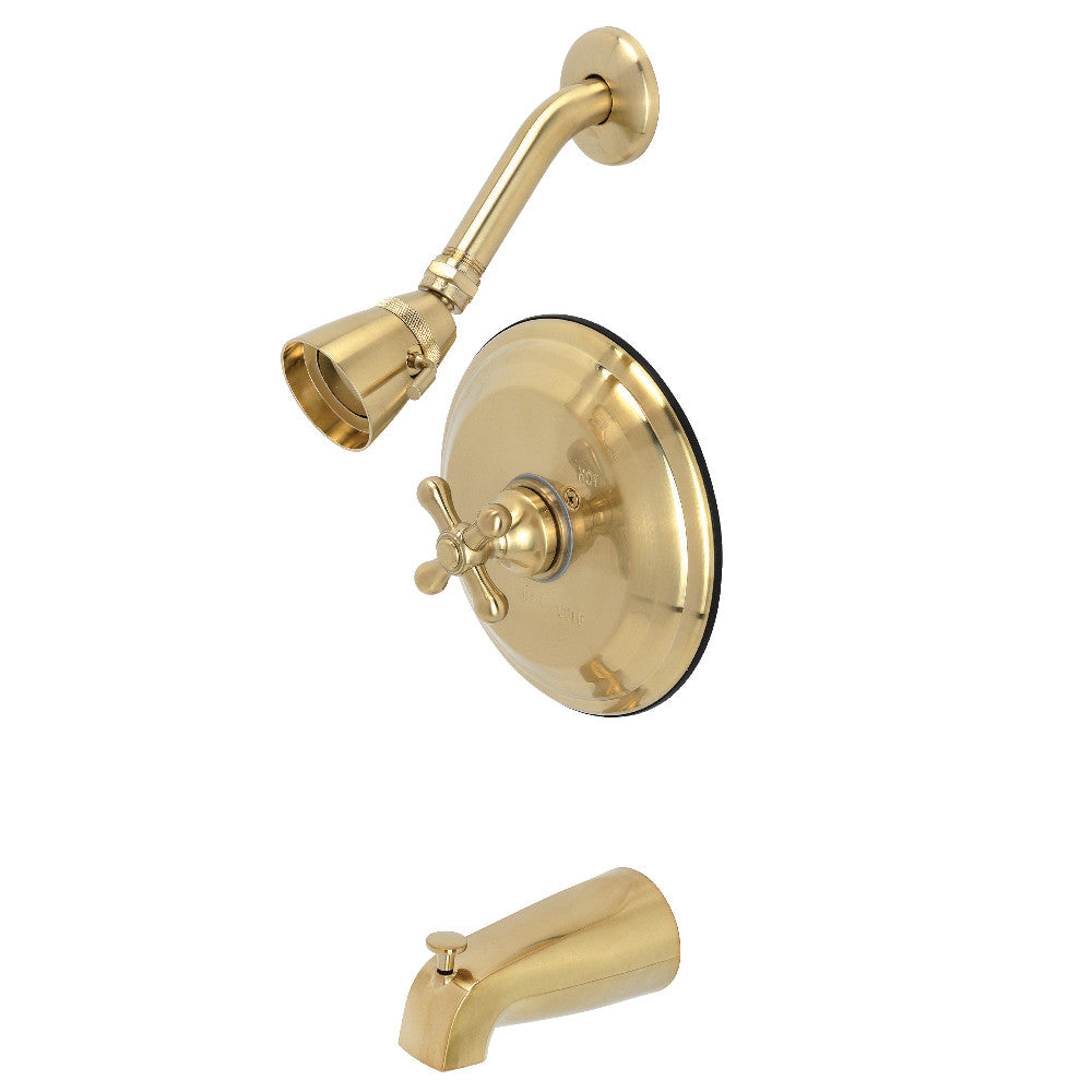 Restoration Tub And Shower Faucet With Metal Cross Handle