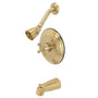 Restoration Tub And Shower Faucet With Metal Cross Handle