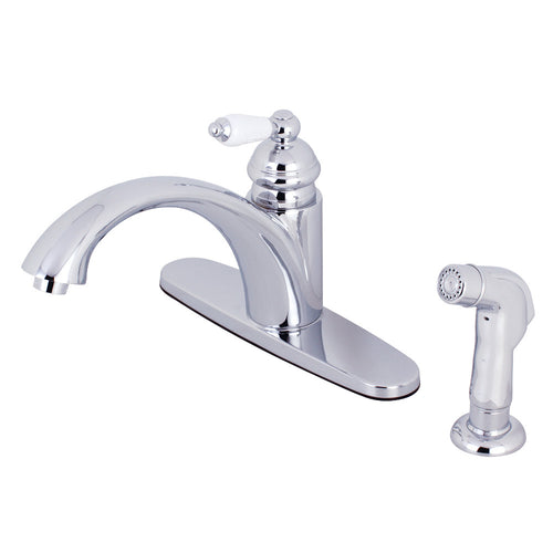 Vintage Single Handle Kitchen Faucet, Polished Chrome, 4.1