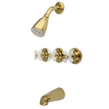 Three Handle Combination Tub & Shower Diverter Faucet