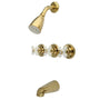 Three Handle Combination Tub & Shower Diverter Faucet