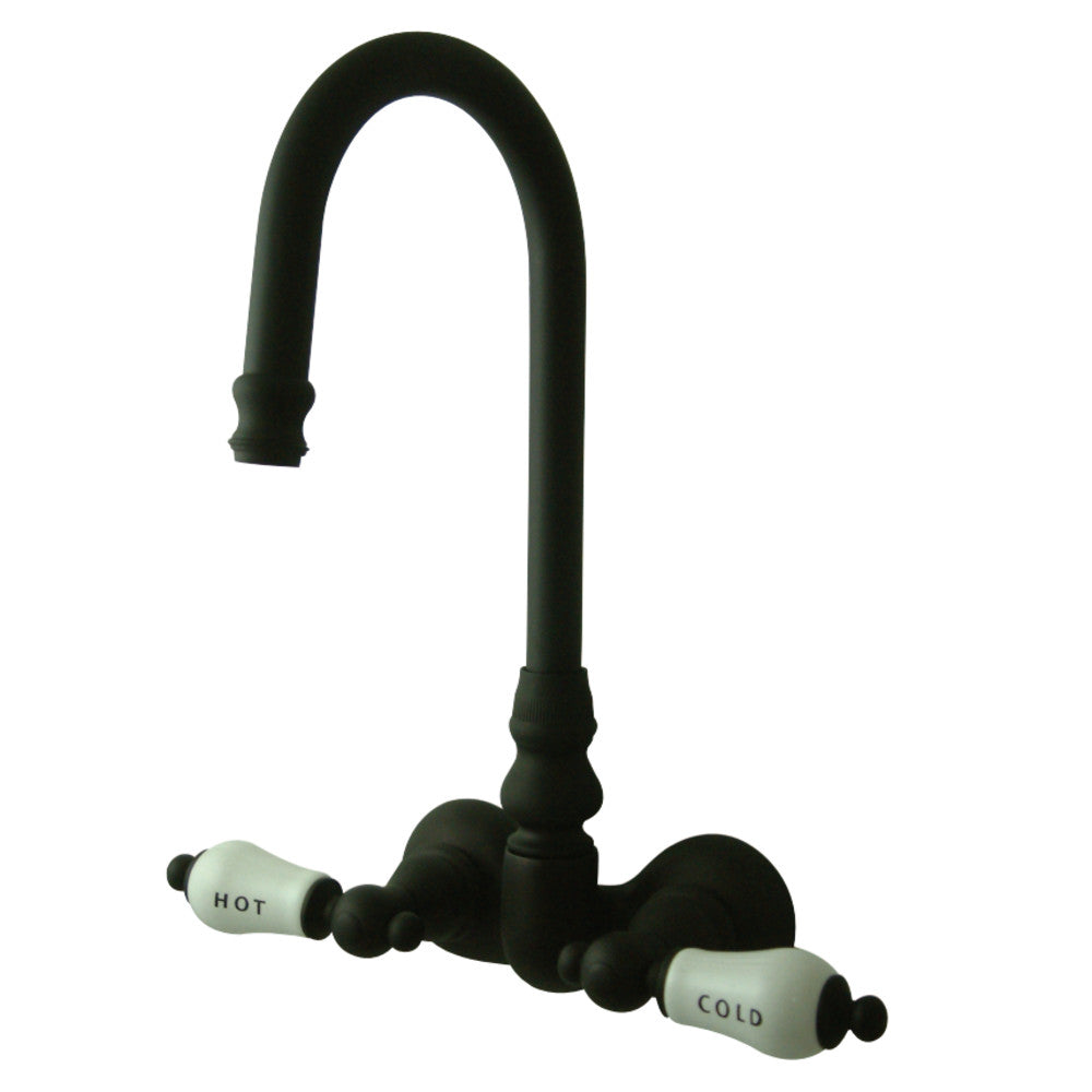 Vintage 3.4" Wall Mount Tub Faucet With Porcelain Lever Handles