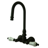 Vintage 3.4" Wall Mount Tub Faucet With Porcelain Lever Handles