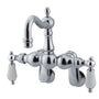 Vintage Adjustable Center Wall Mount Tub Faucet With Procelain Lever Handle