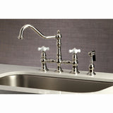 Restoration 8" Bridge Kitchen Faucet With Sprayer, 1.8 GPM Flow Rate