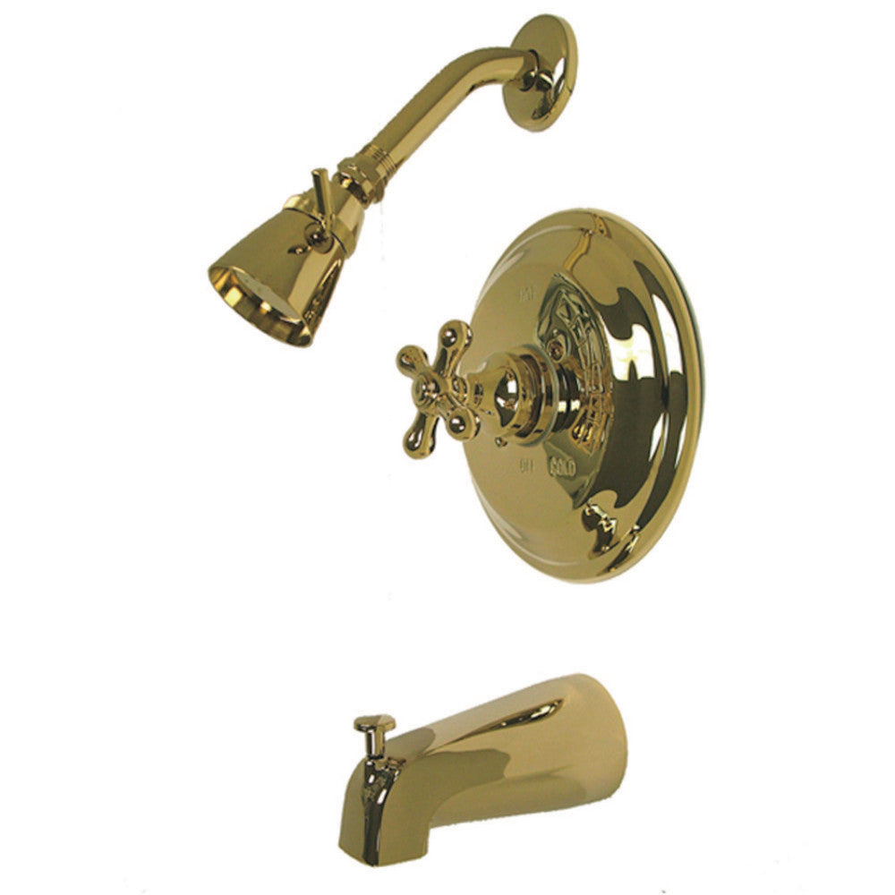 Restoration Tub And Shower Faucet With Metal Cross Handle