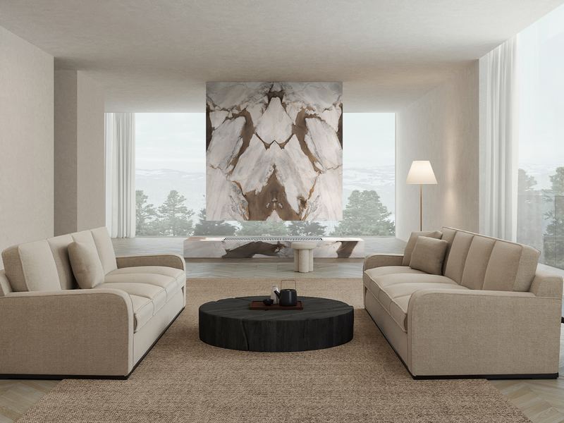 Fireplace and feature walls, shown in Gemma Bronze